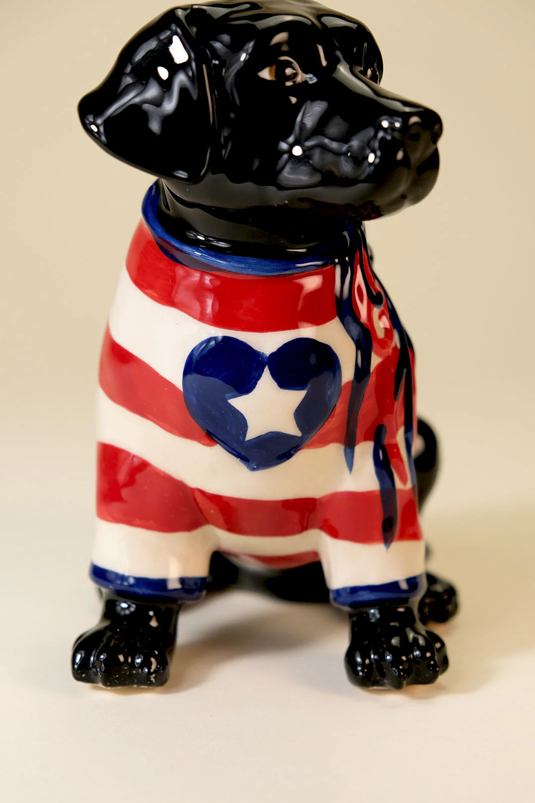 Clayworks Patriotic Black Lab Dog Figurine - Image 7