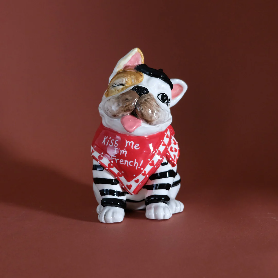 Black Stripe French Bulldog Figurine