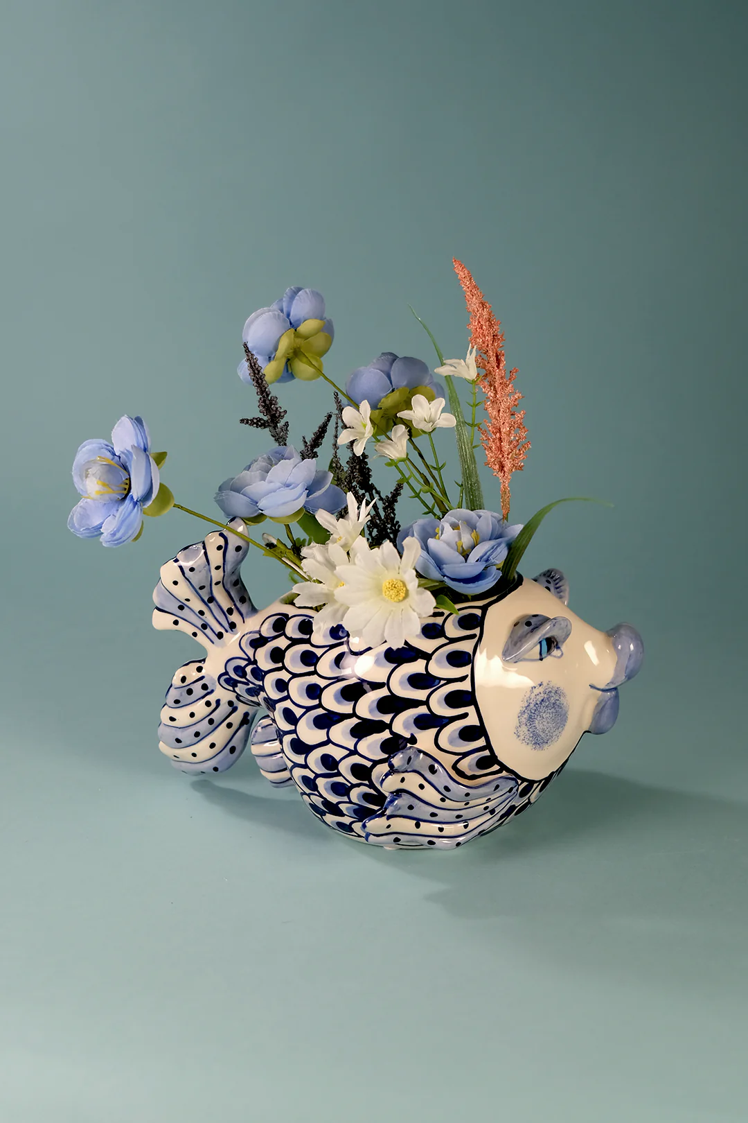 Blue and White Fish Planter - Image 4