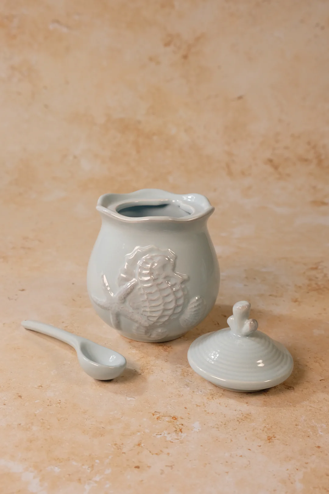 Blue Seahorse Sugar & Creamer Set - Image 4