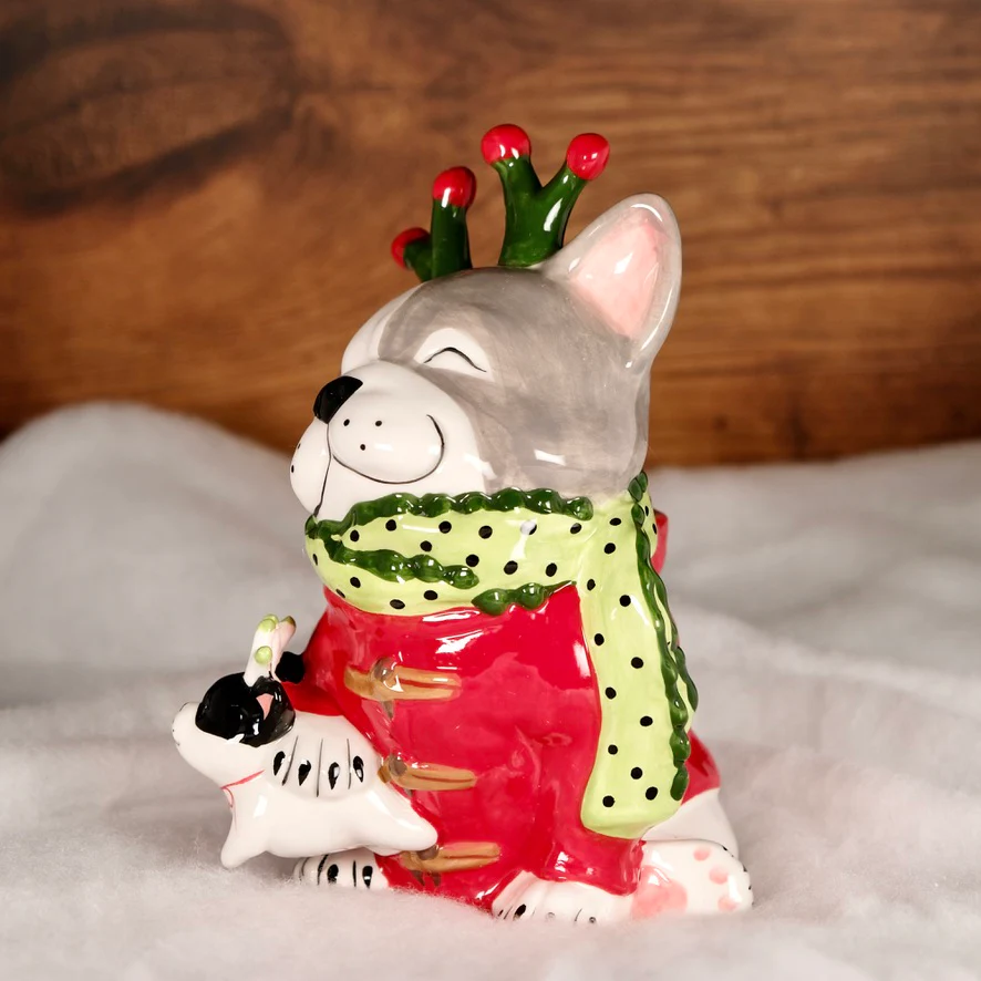 HOLIDAY FRENCHIE DOG FIGURINE - Image 3