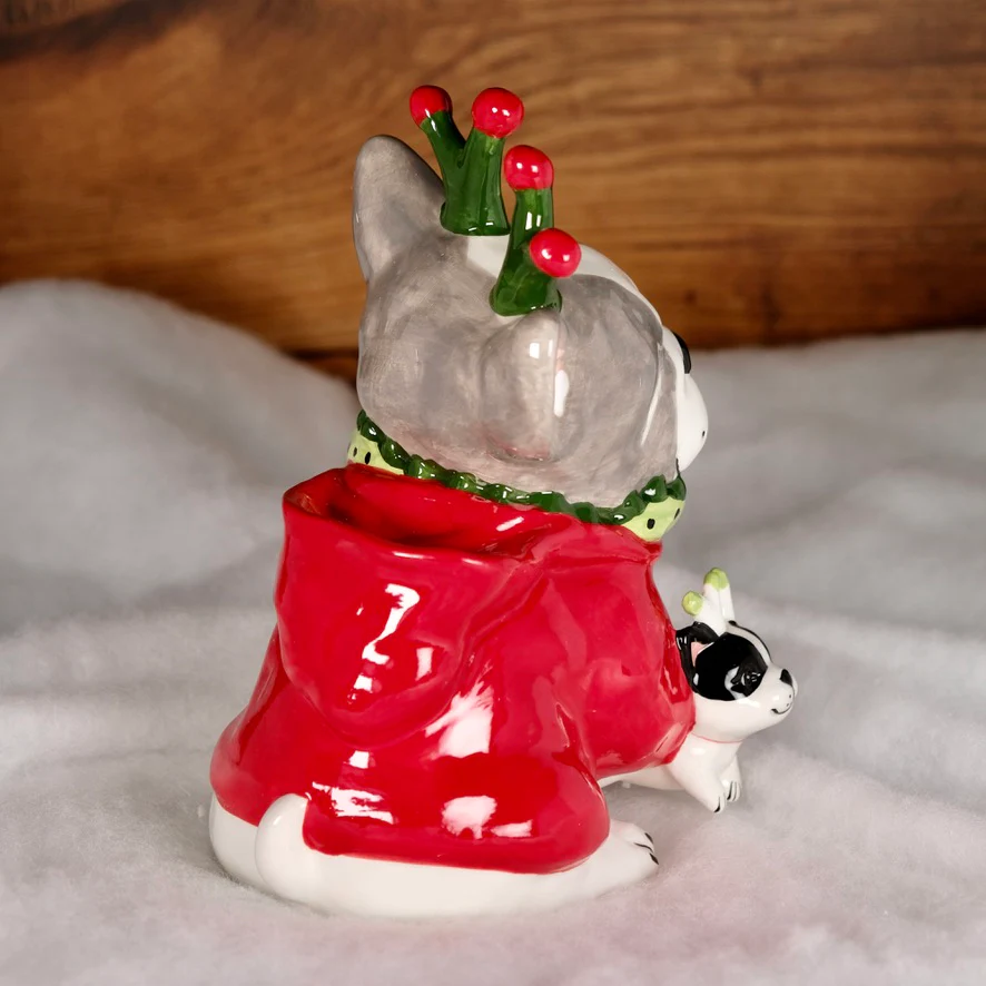 HOLIDAY FRENCHIE DOG FIGURINE - Image 5