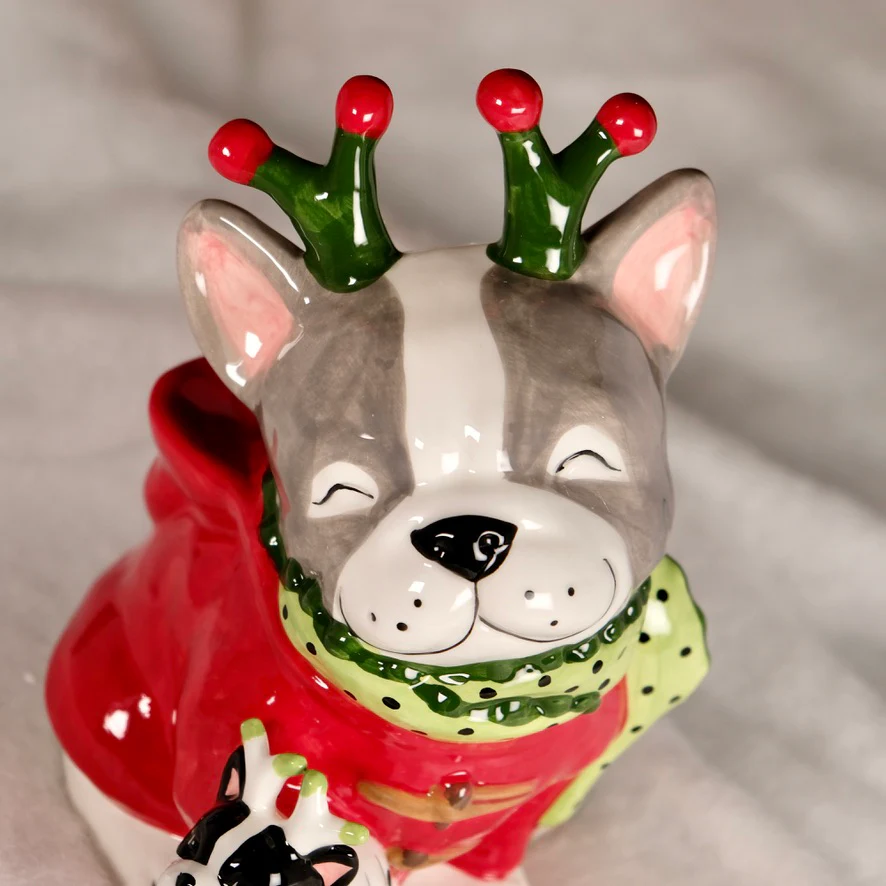 HOLIDAY FRENCHIE DOG FIGURINE - Image 6