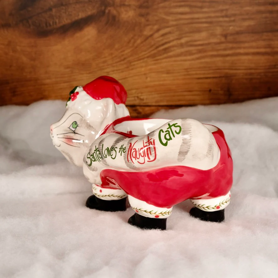 CHRISTMAS PEDESTAL CAT BOWL - Image 2