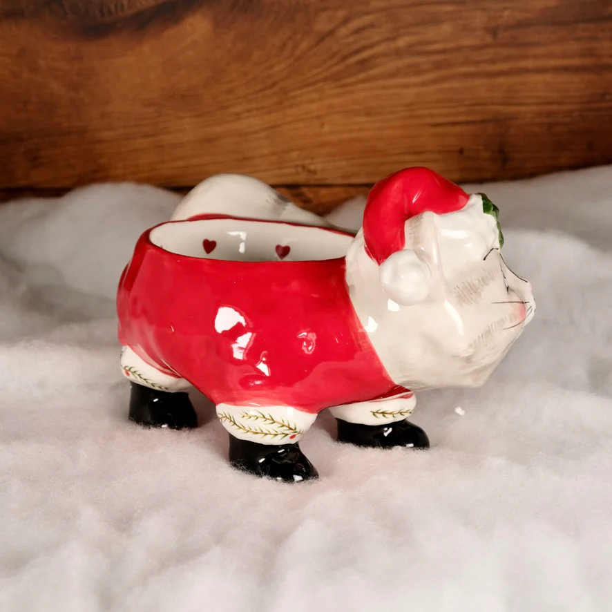 CHRISTMAS PEDESTAL CAT BOWL - Image 4