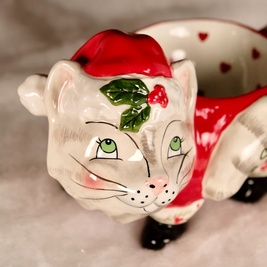 CHRISTMAS PEDESTAL CAT BOWL - Image 5