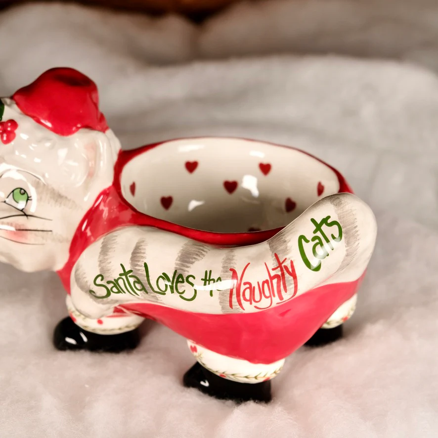 CHRISTMAS PEDESTAL CAT BOWL - Image 6
