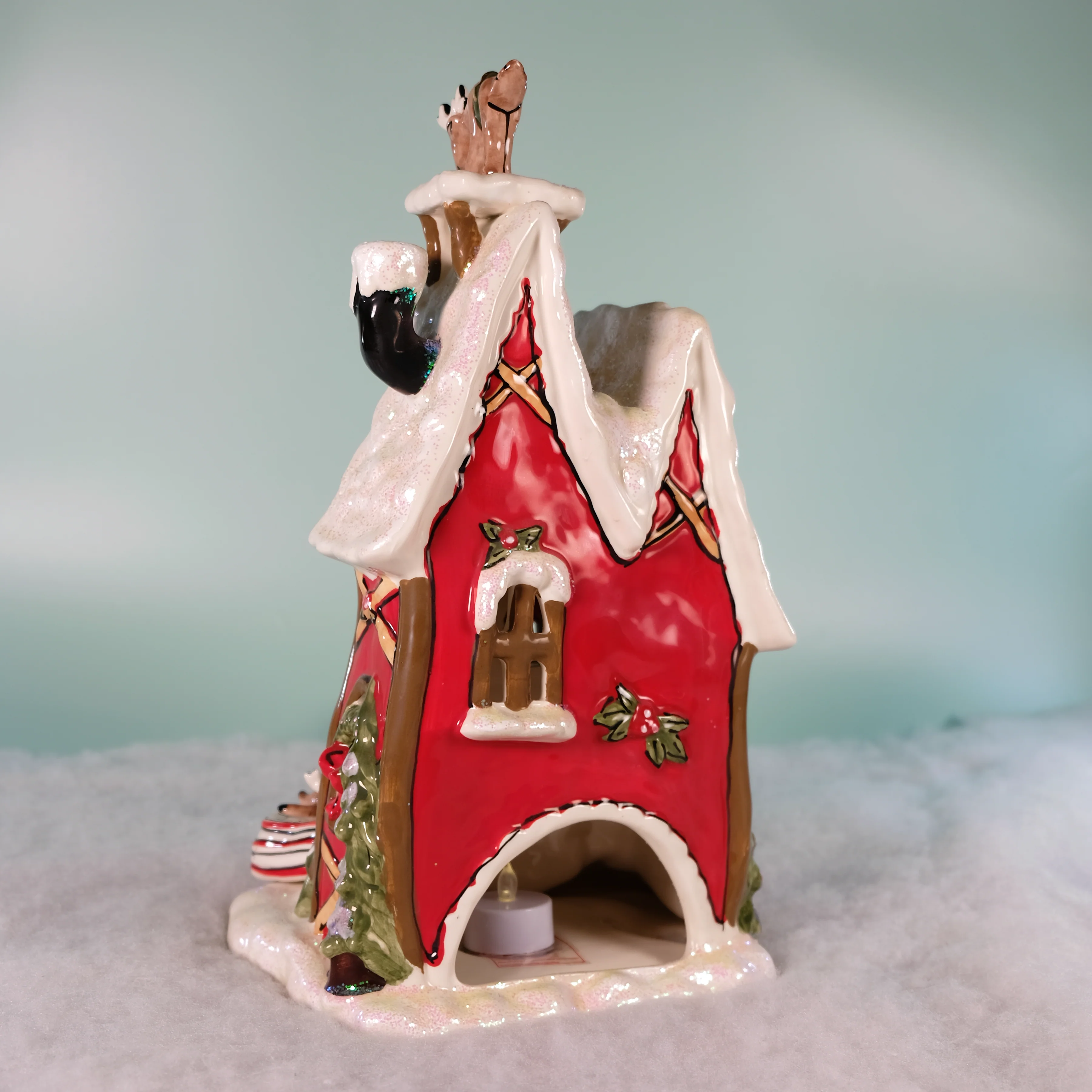 Reindeerville Clayworks Rudolph Flight School Candle House - Image 4