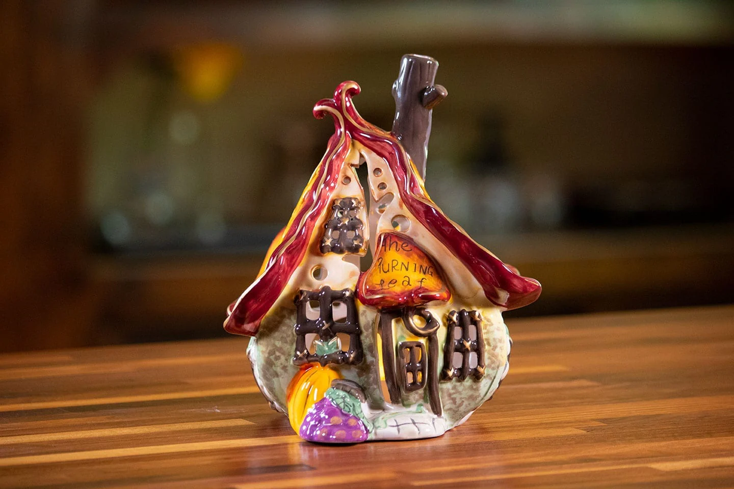Clayworks Turning Leaf Thanksgiving Candle House