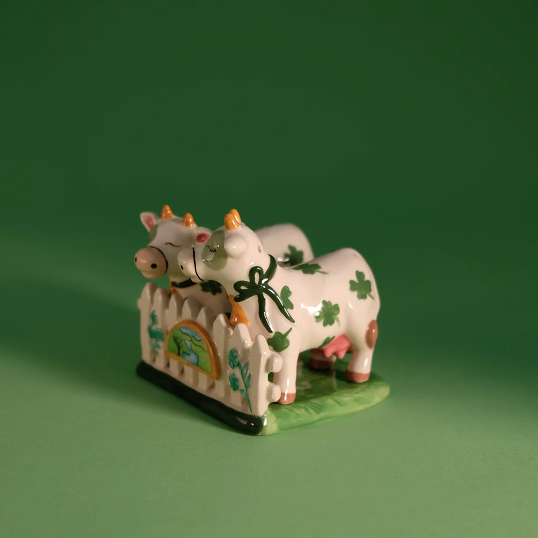 Cow Salt & Pepper Set with Dish - Image 2