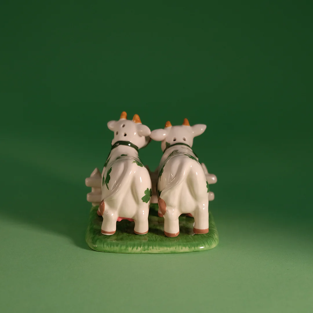 Cow Salt & Pepper Set with Dish - Image 5
