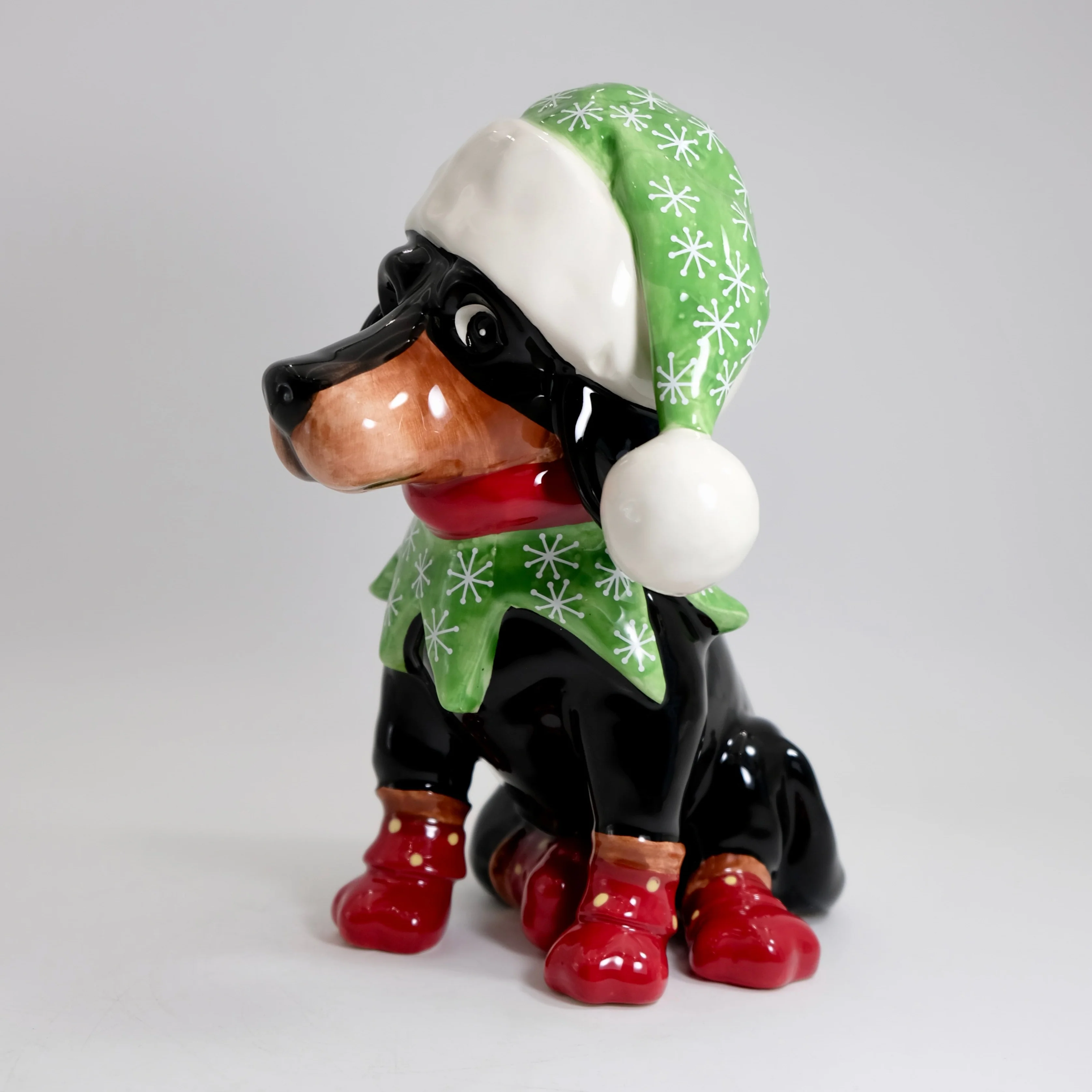 Dachshund in Elf Hat Figurine - Image 3