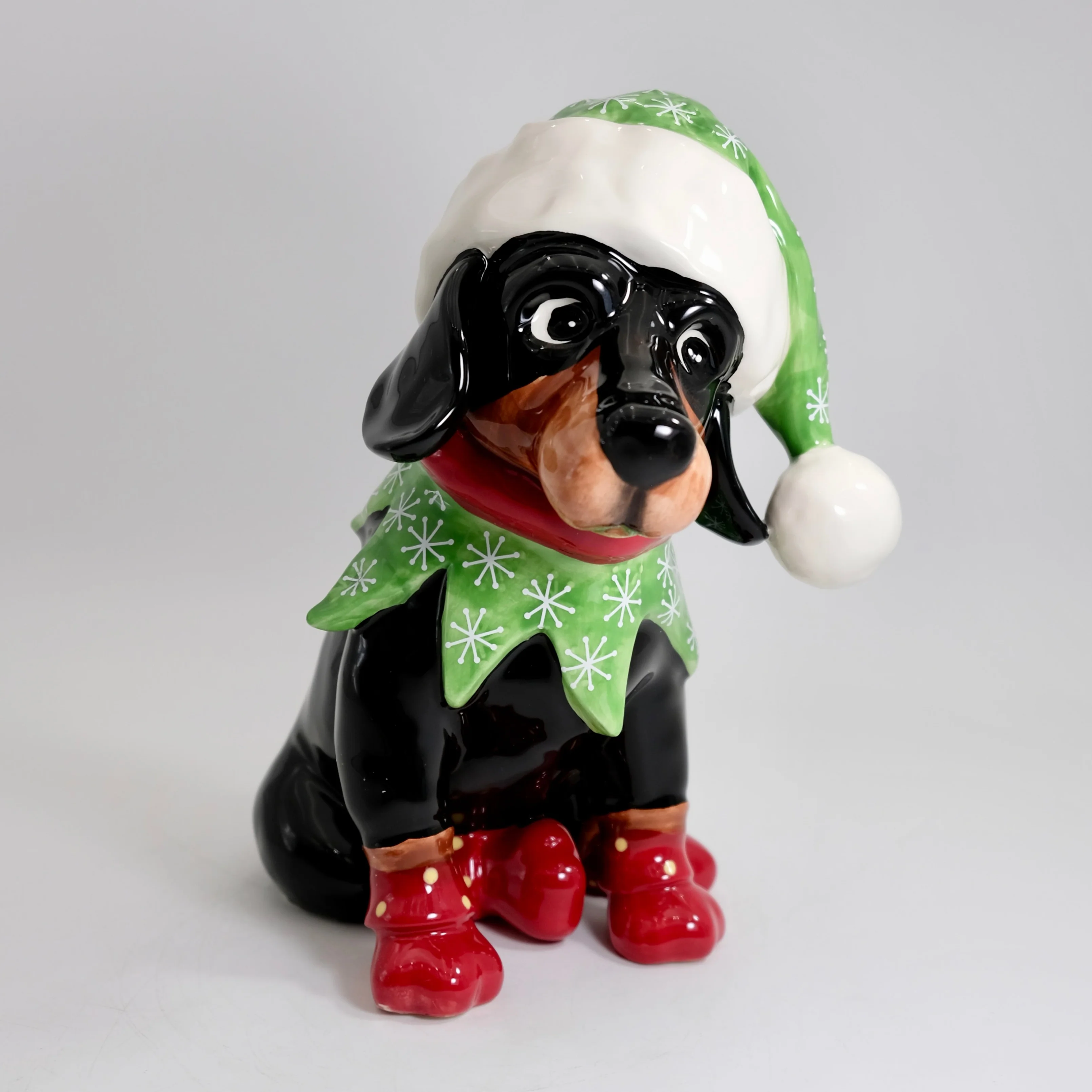 Dachshund in Elf Hat Figurine - Image 4