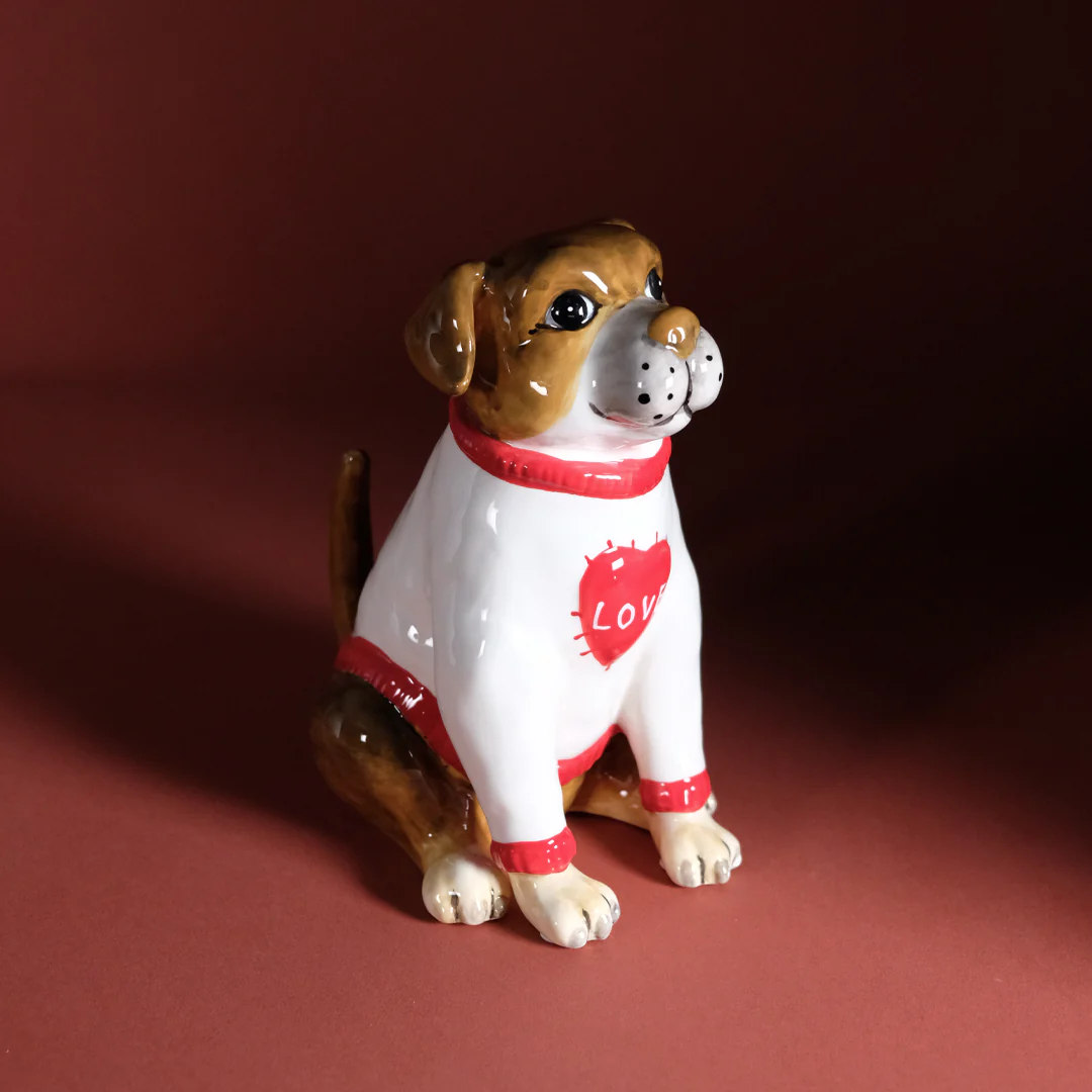 Dog Figurine in White Sweater - Image 2