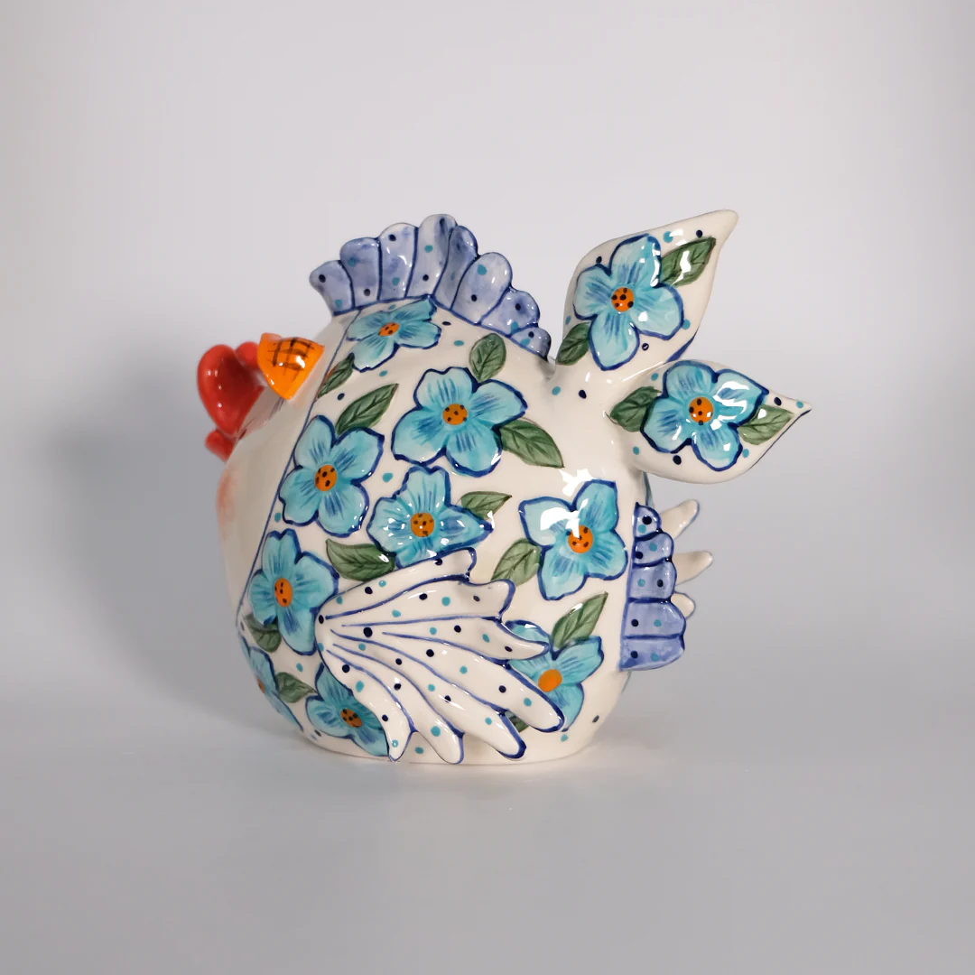 Flower Fish Figurine - Blue - Image 2