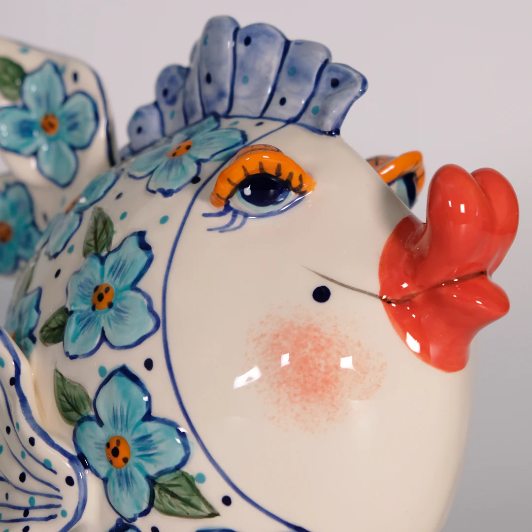 Flower Fish Figurine - Blue - Image 6