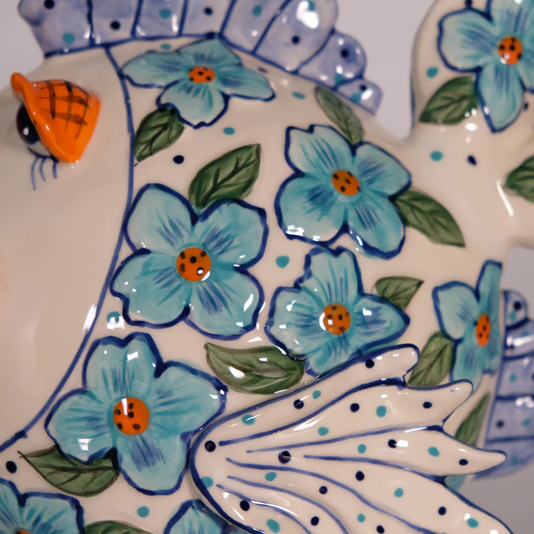 Flower Fish Figurine - Blue - Image 7