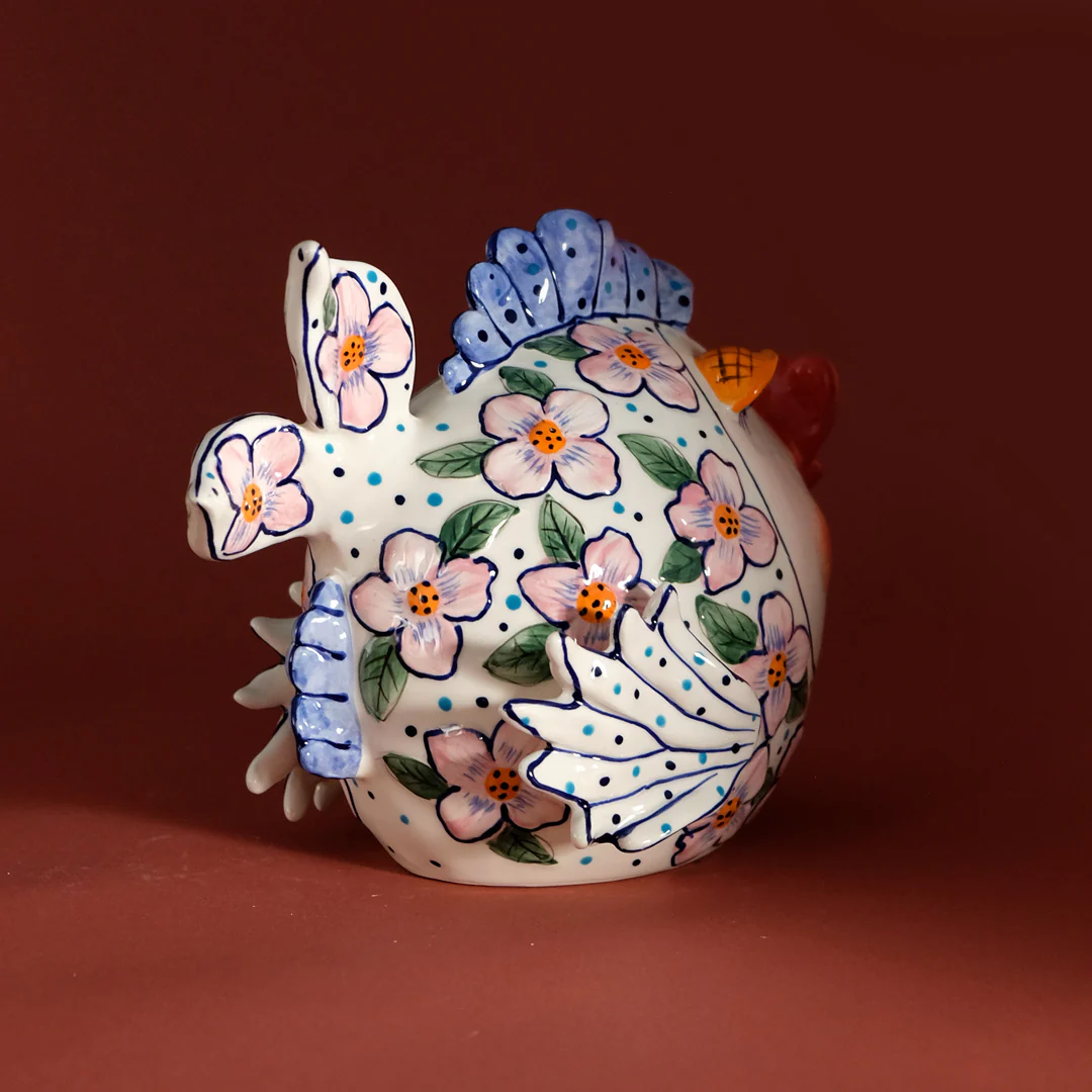 Flower Fish Figurine - Pink - Image 4