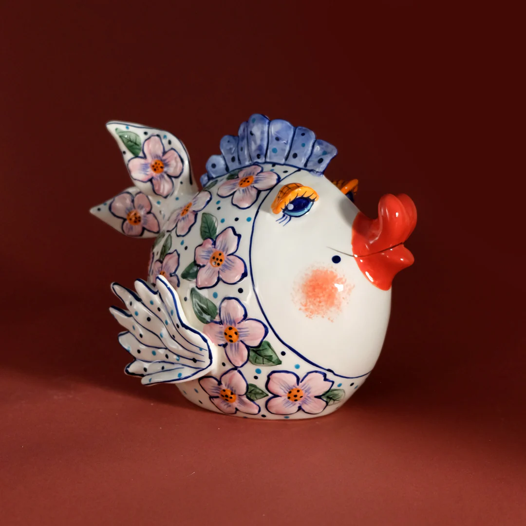 Flower Fish Figurine - Pink - Image 5