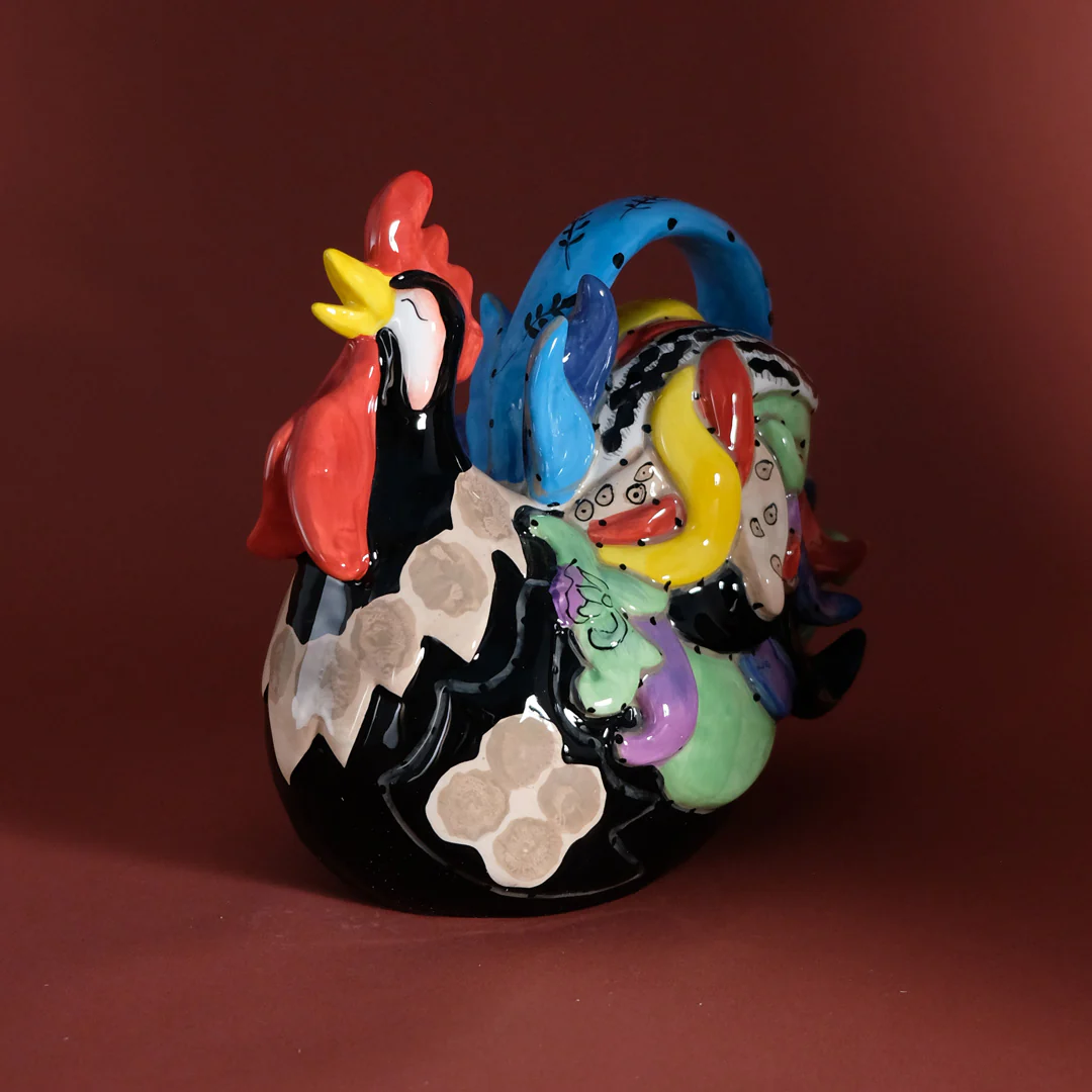 Funky Black Rooster Figurine - Image 3