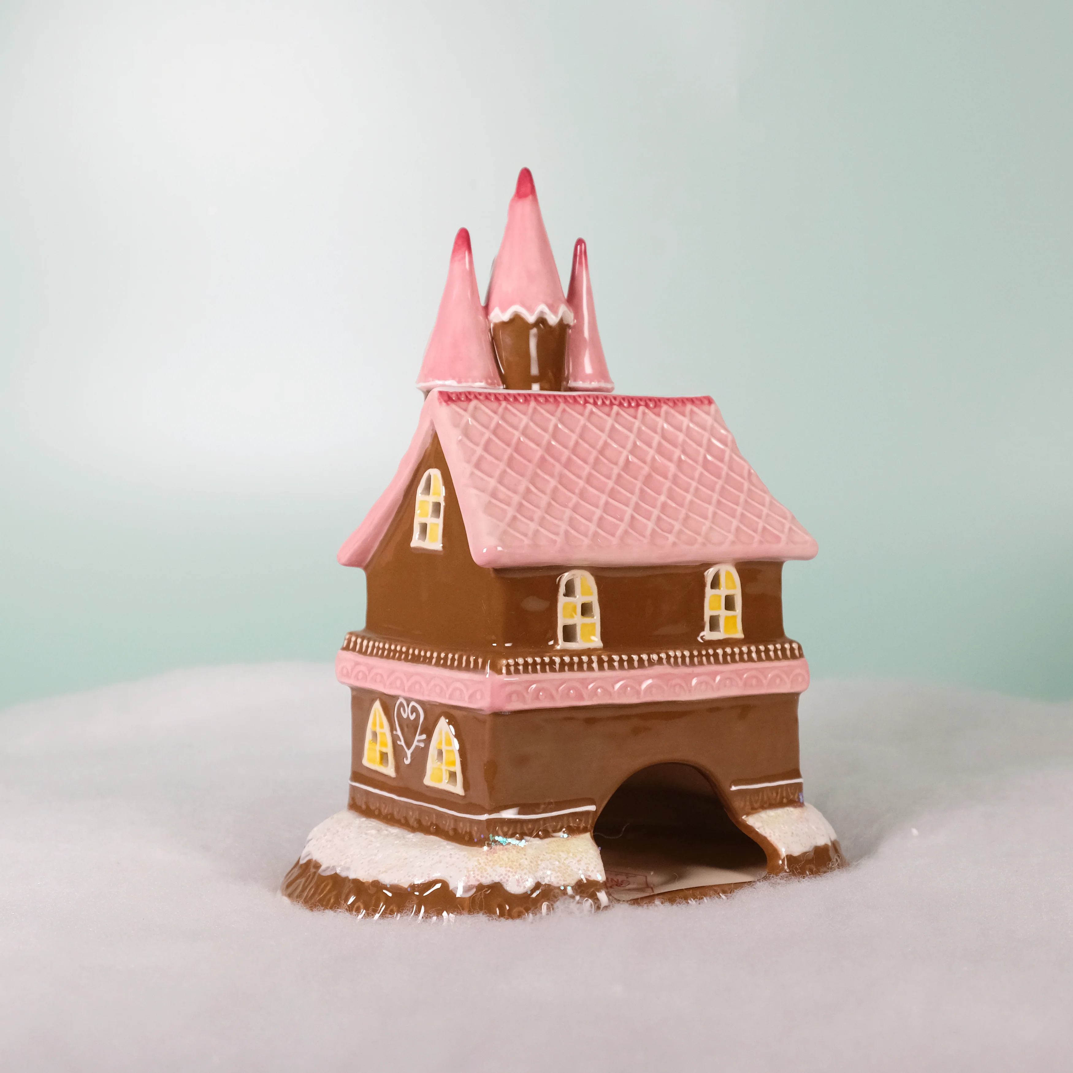 Gingerbread Pink Castle Candle House - Image 3