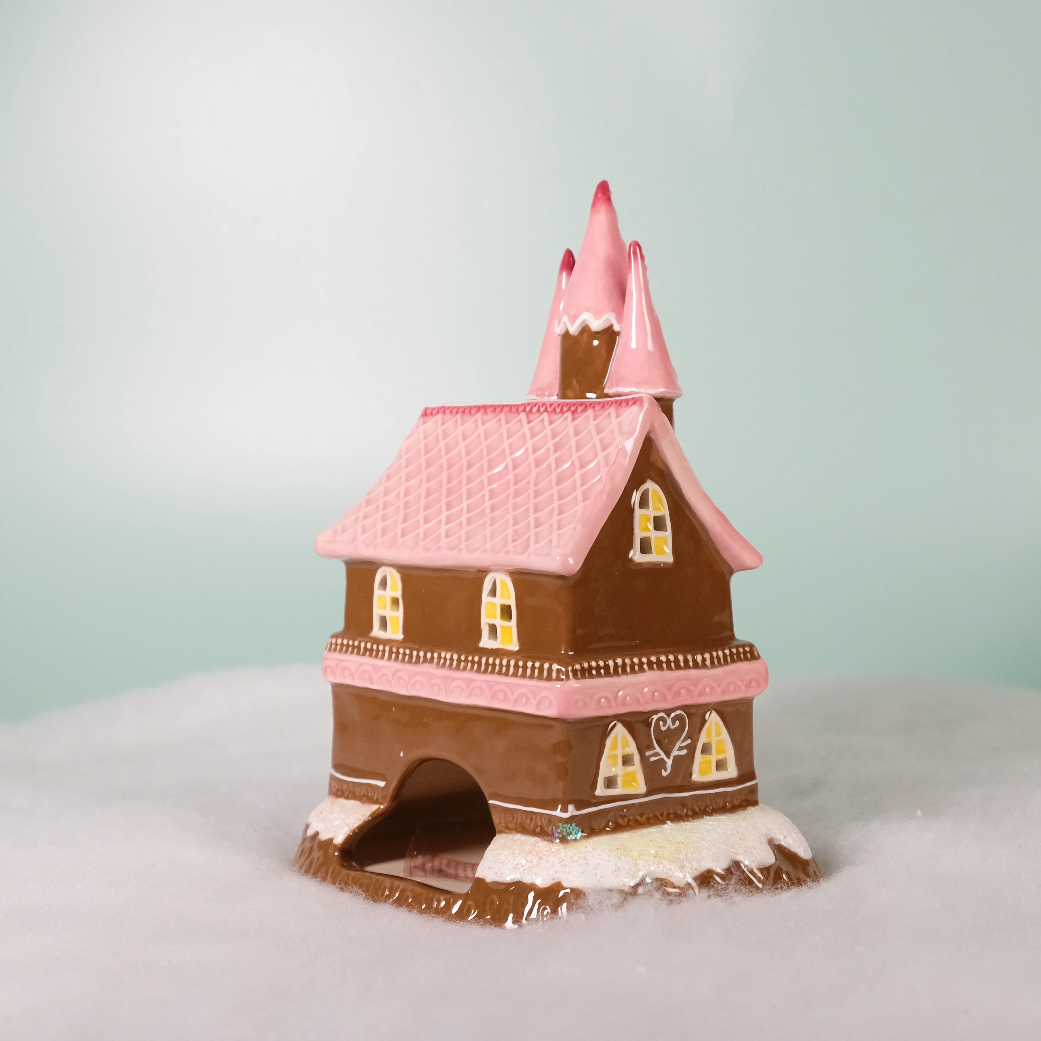 Gingerbread Pink Castle Candle House - Image 6