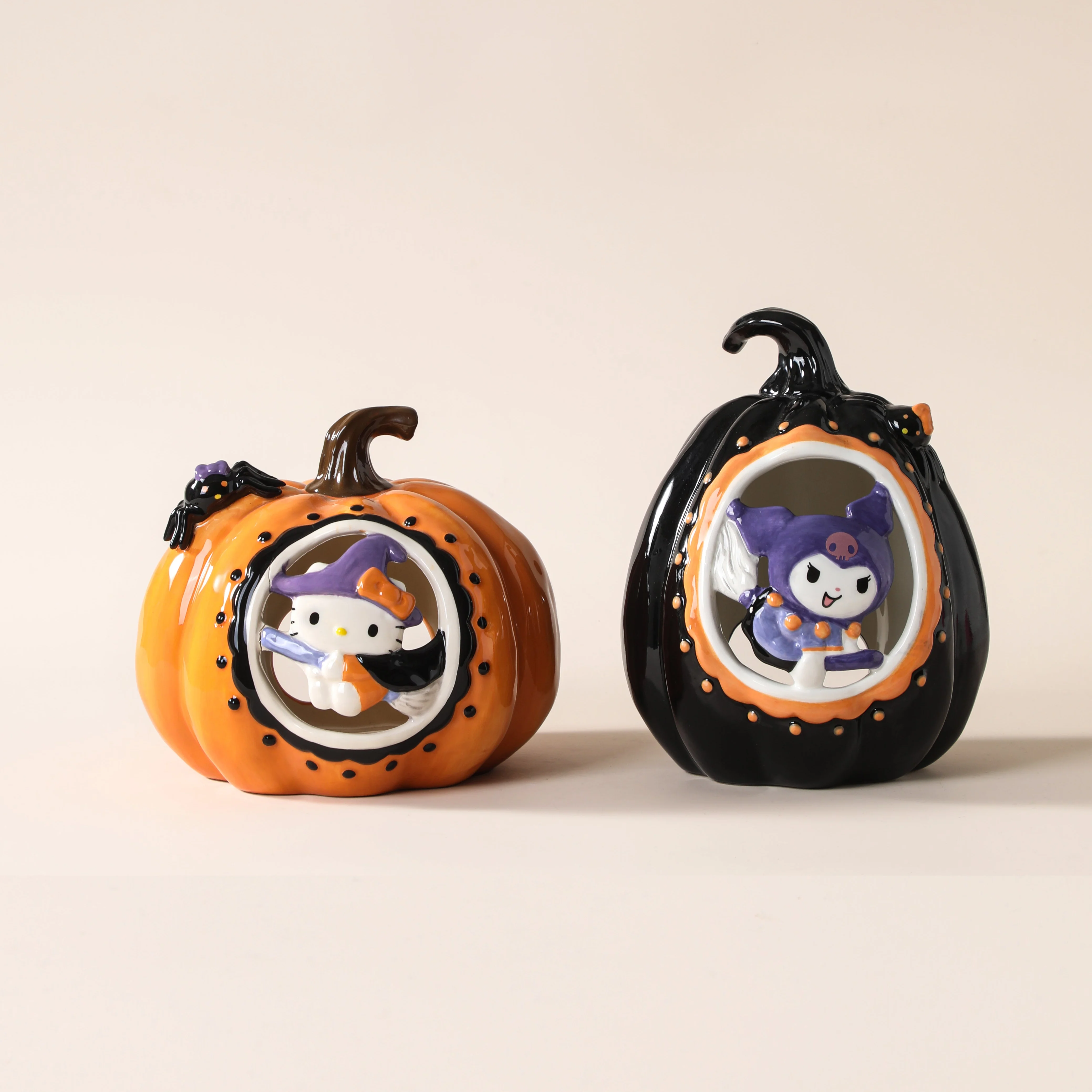 Hello Kitty Pumpkin Cutout Candle House - Image 2