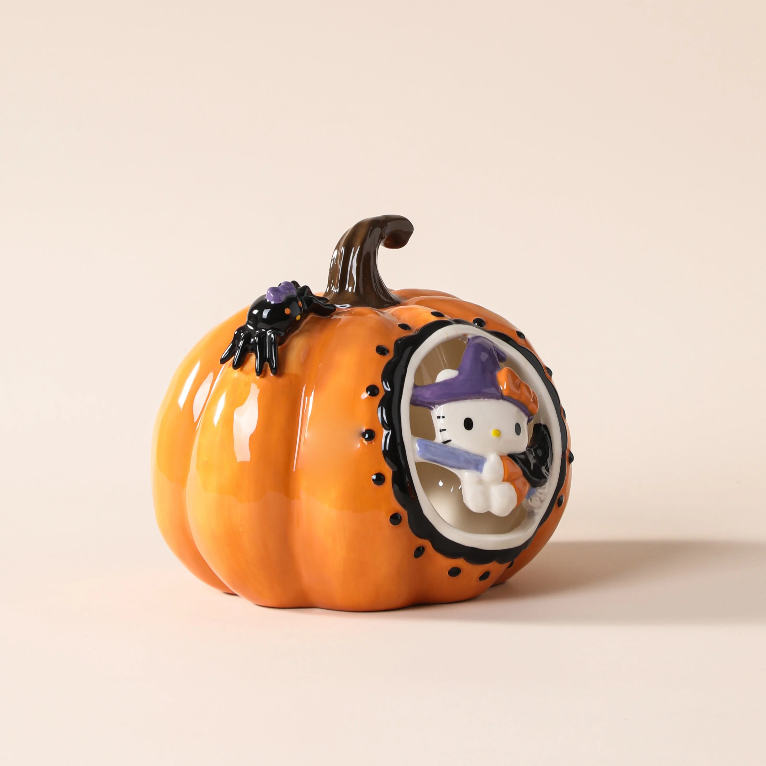Hello Kitty Pumpkin Cutout Candle House - Image 5