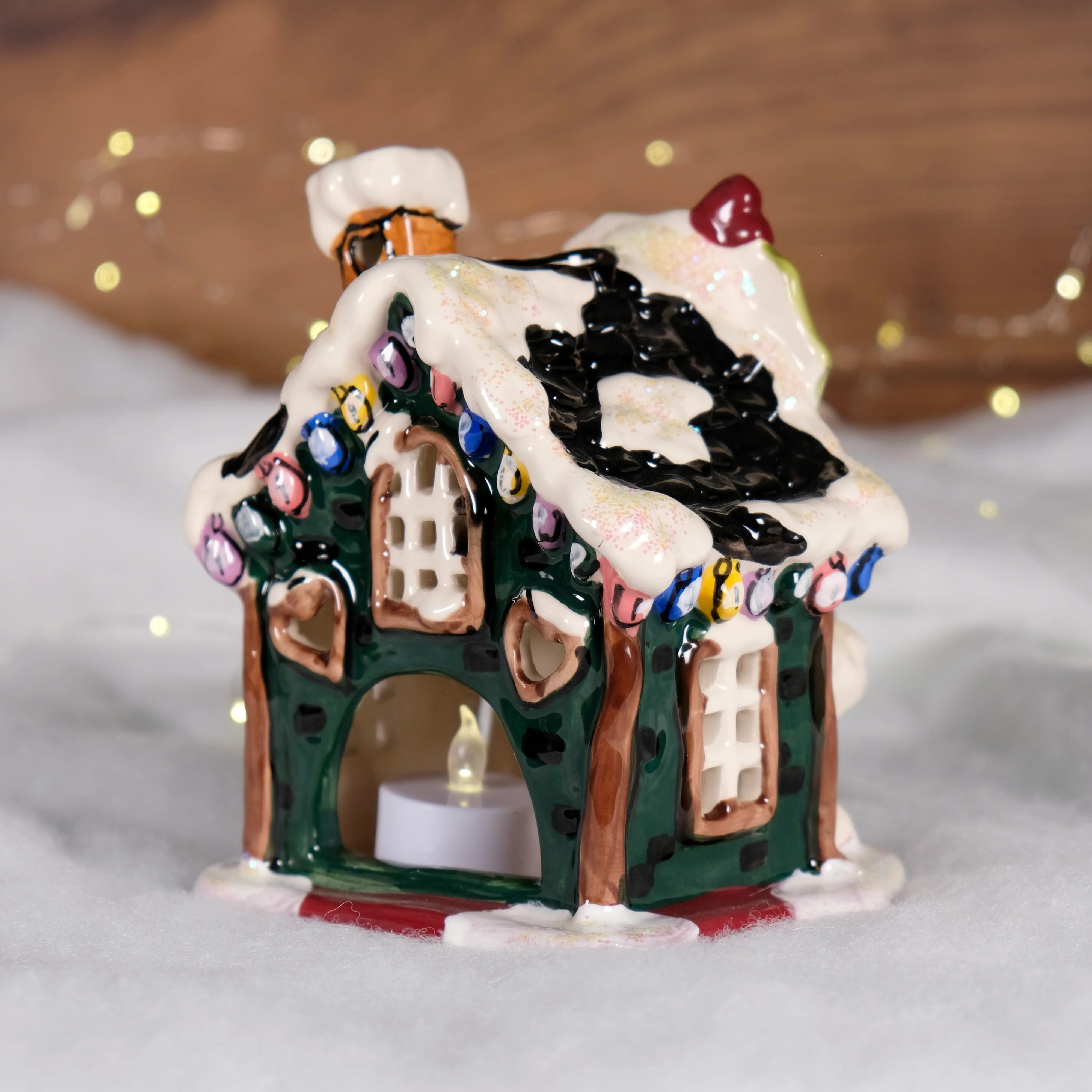 Holly Berry Cottage Candle House - Image 5