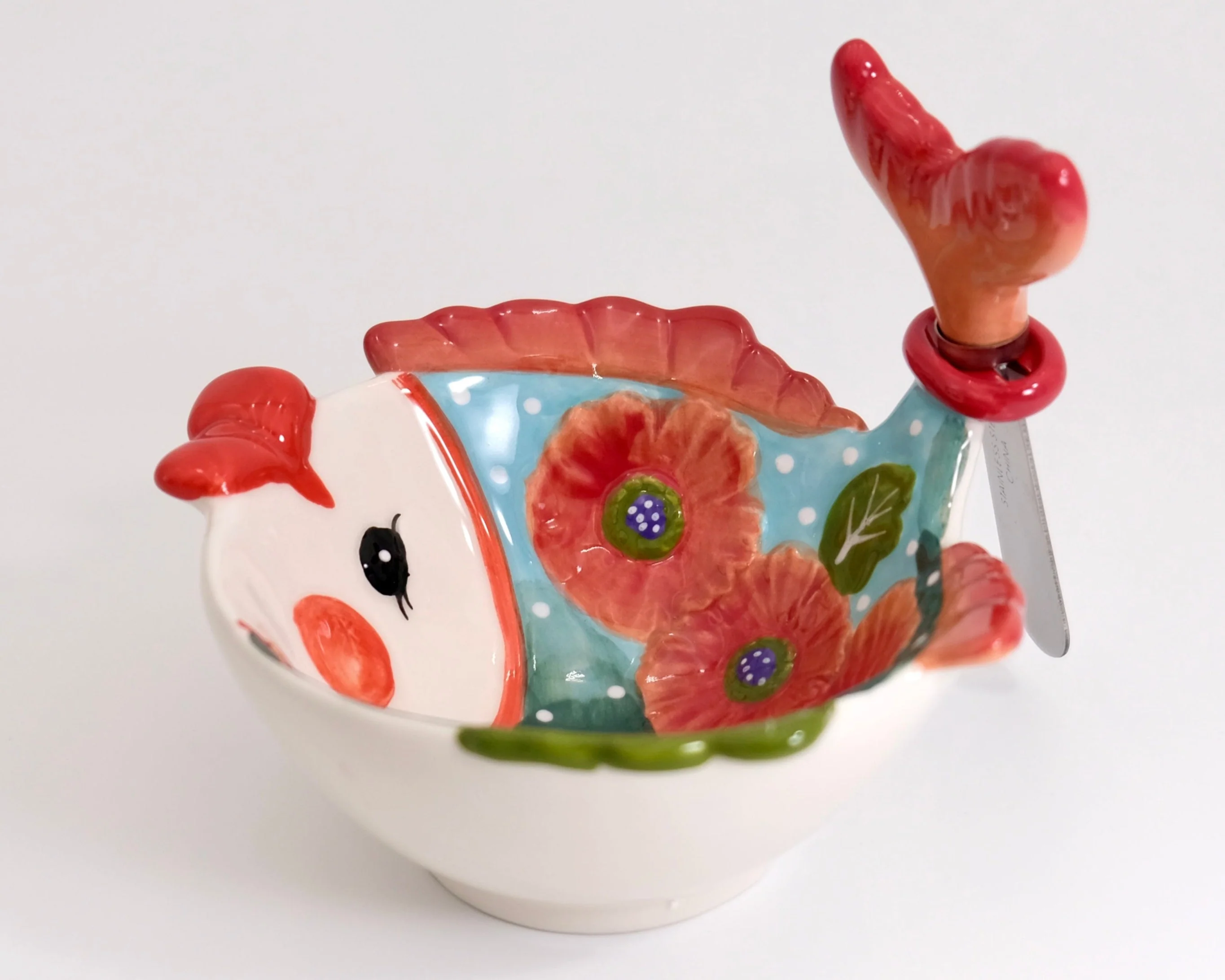 KISSY FISH DIP BOWL WITH SPREADER SET - Image 5