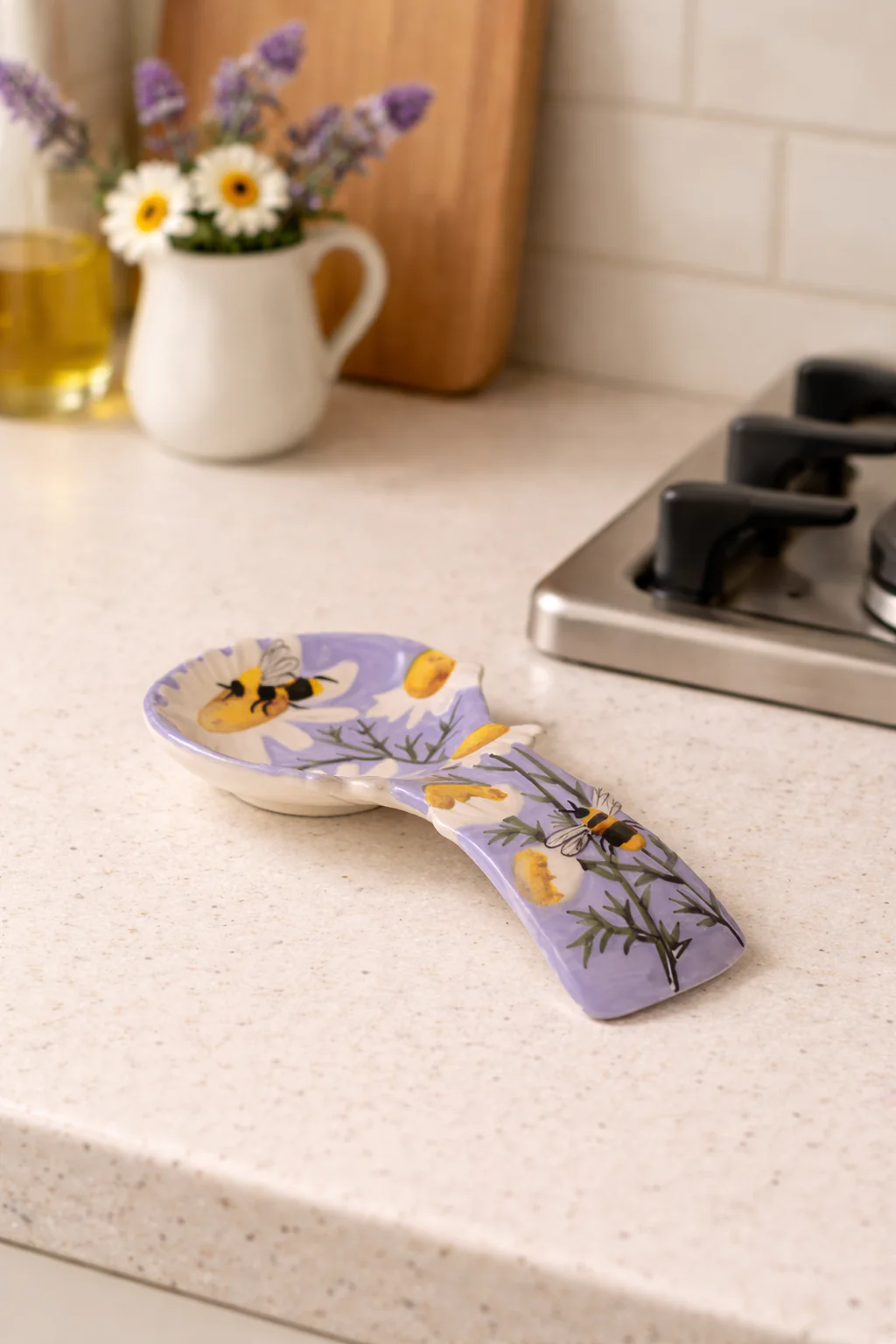 Lavender and Honey Bee Spoon Rest - Image 2