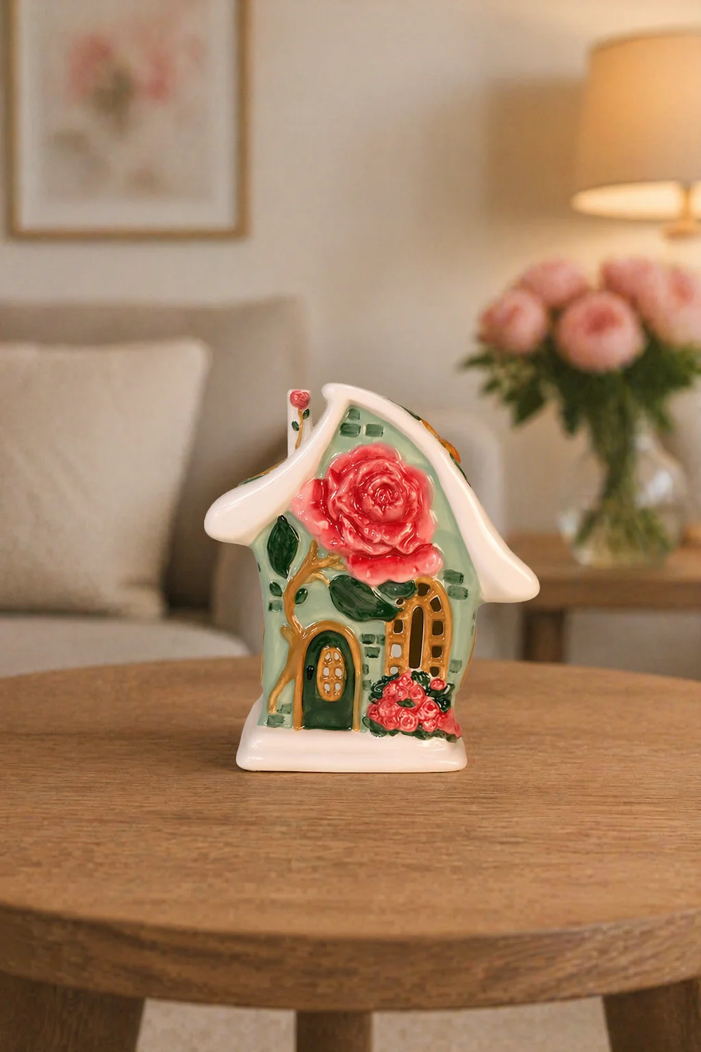 Peony Petal Cottage Candle House - Image 2