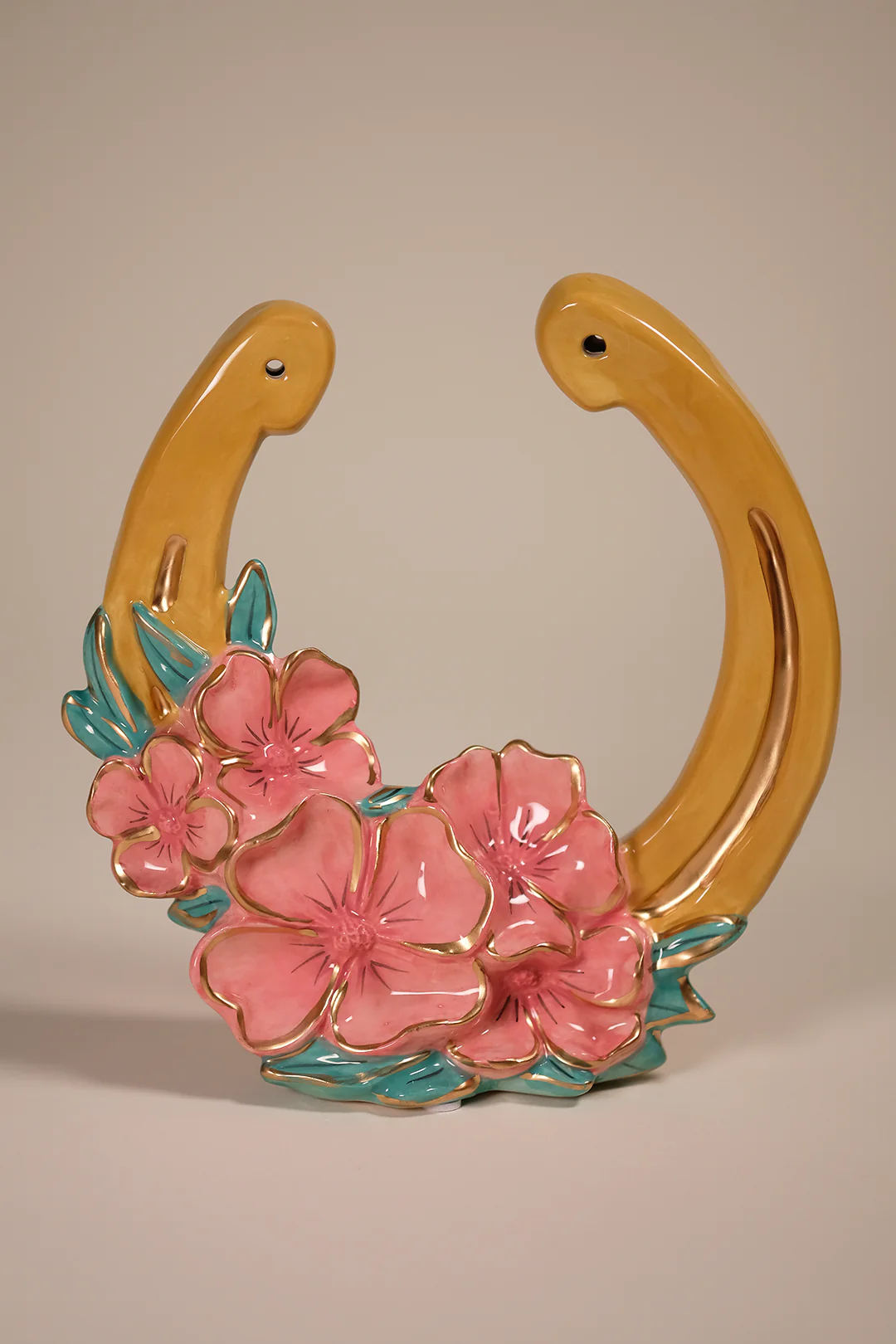 Pink Poppy with Jade Horseshoe Tealight Holder - Image 6