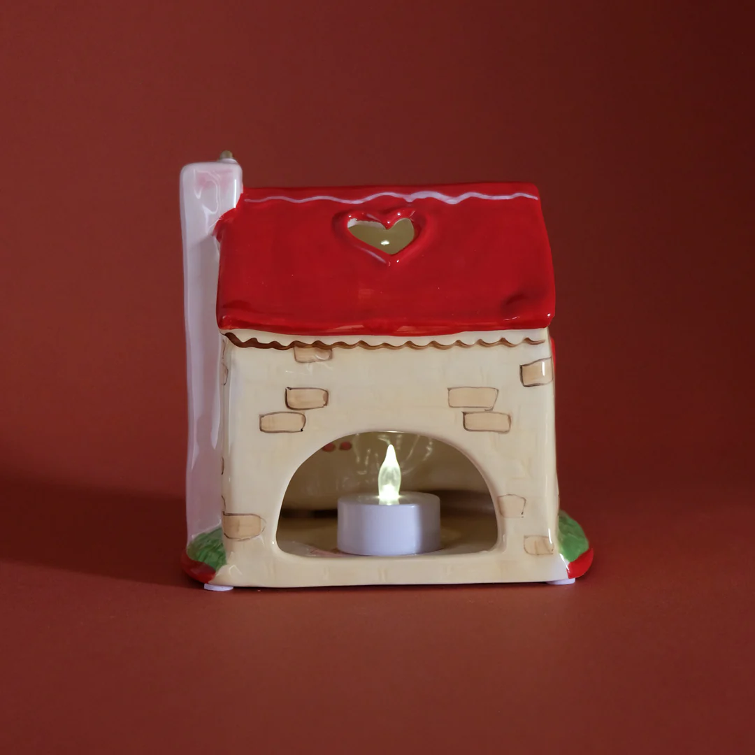 Red Rose Cottage Small Candle House - Image 3