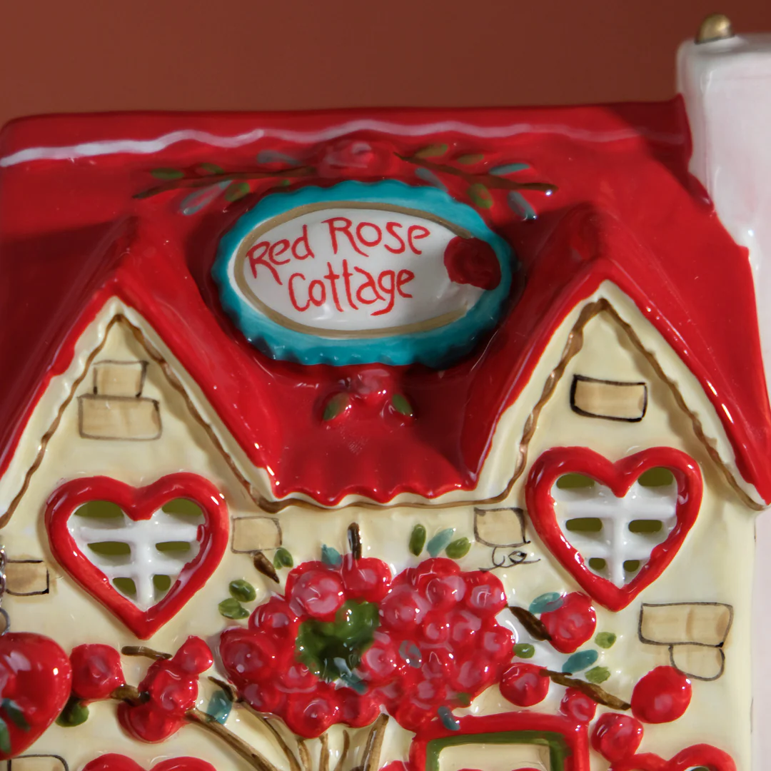 Red Rose Cottage Small Candle House - Image 5