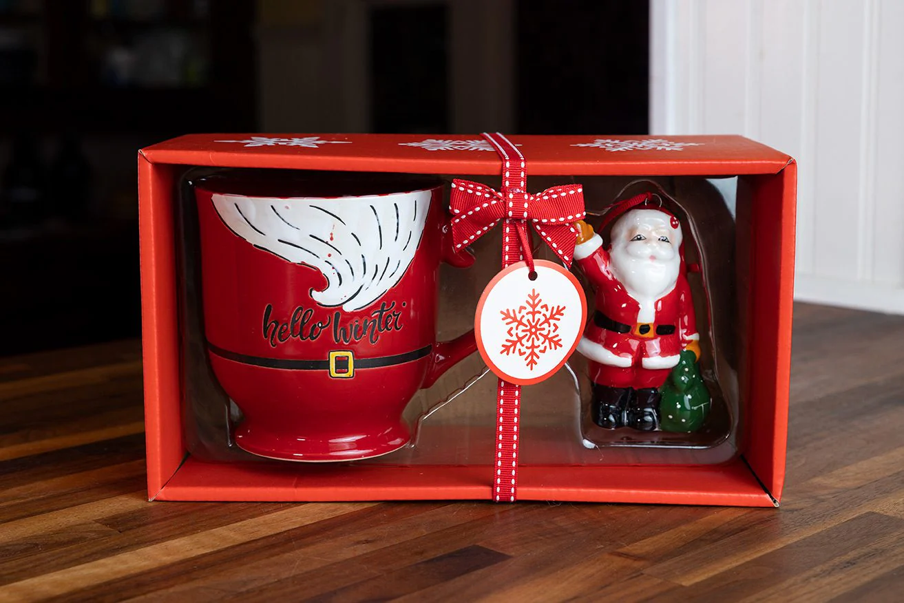 Santa Holiday Mug and Ornament Set