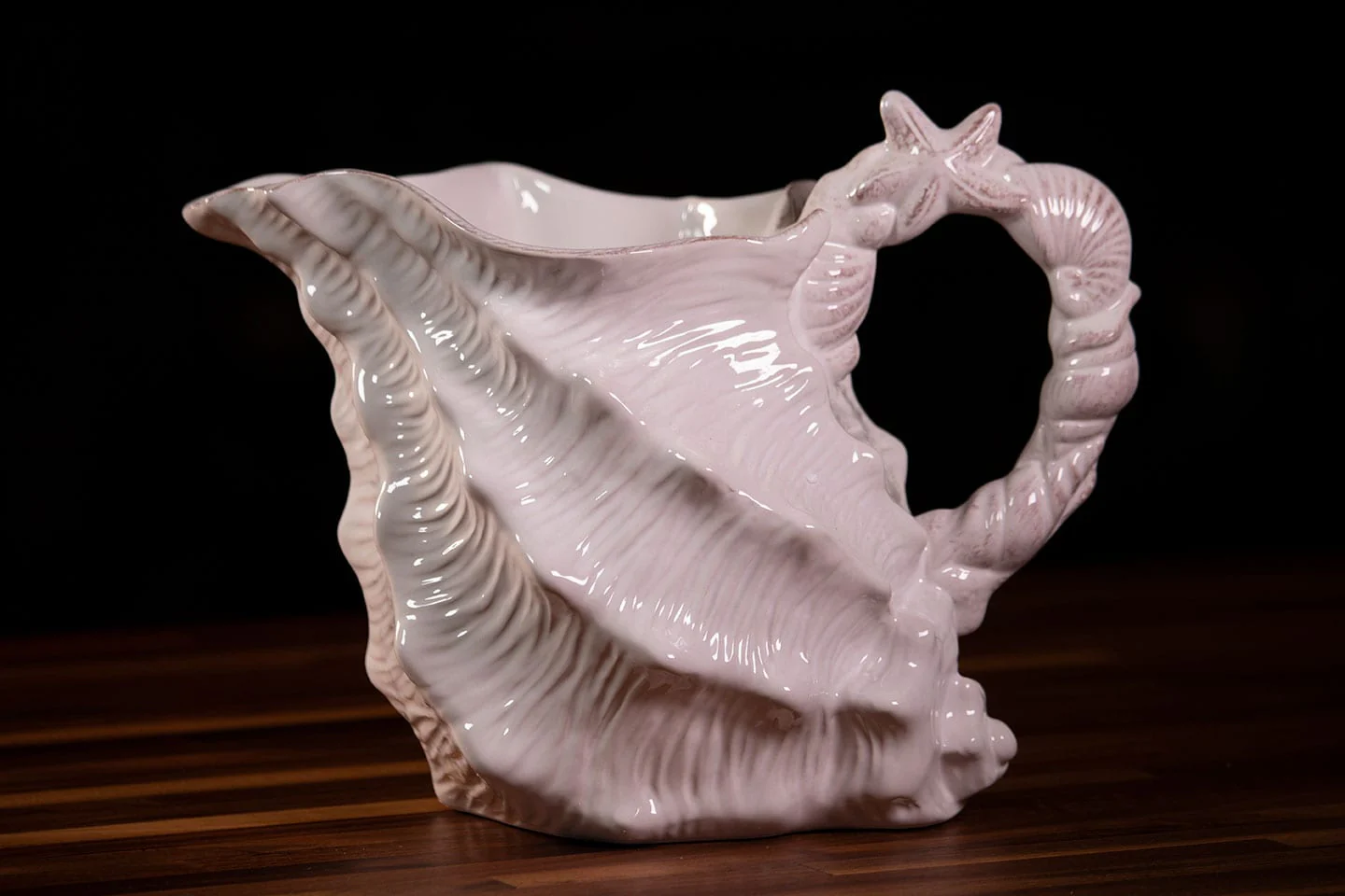 Shell Figural Pitcher White