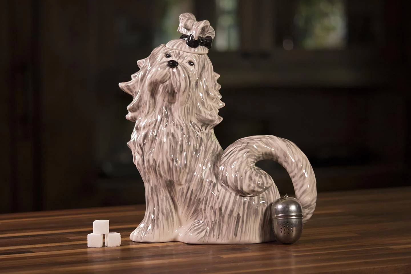 Shiz Tzu Teapot - Black & White - Image 2