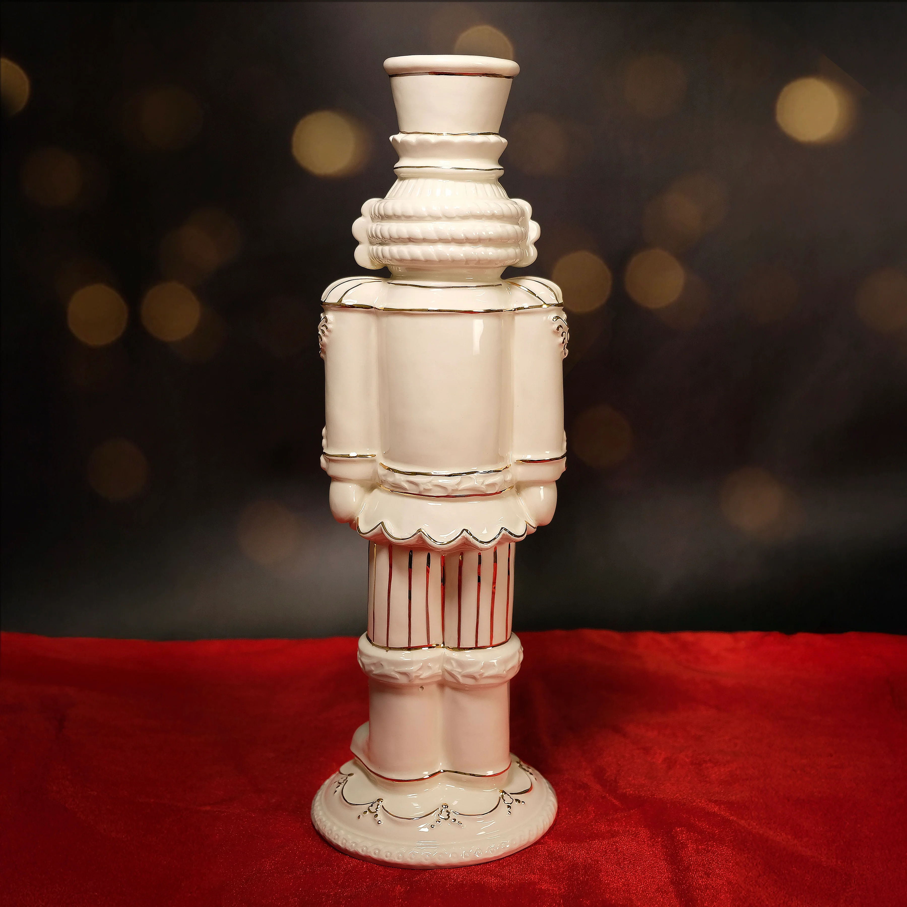 Trophy White Gold Nutcracker Figurine - Image 3