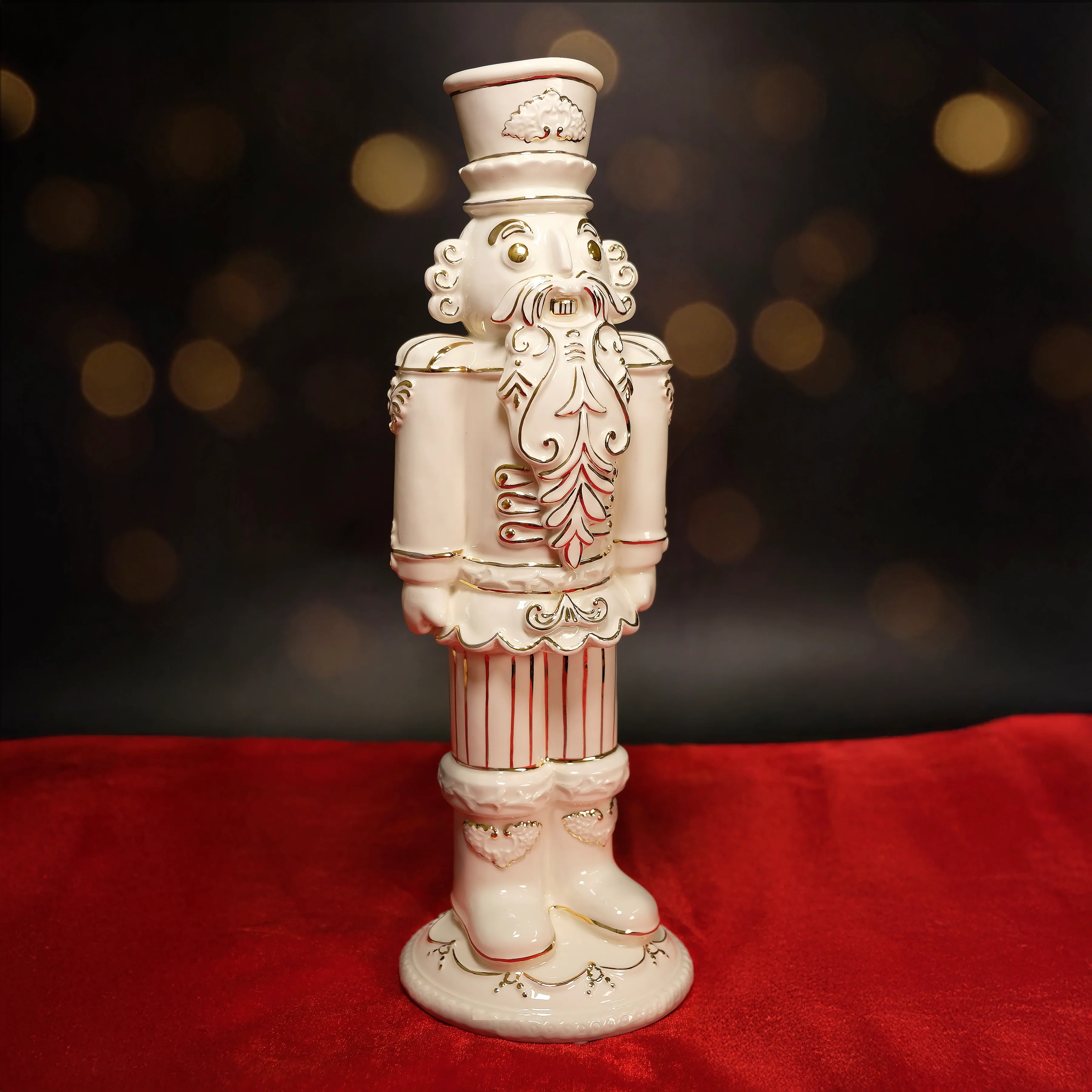 Trophy White Gold Nutcracker Figurine - Image 4