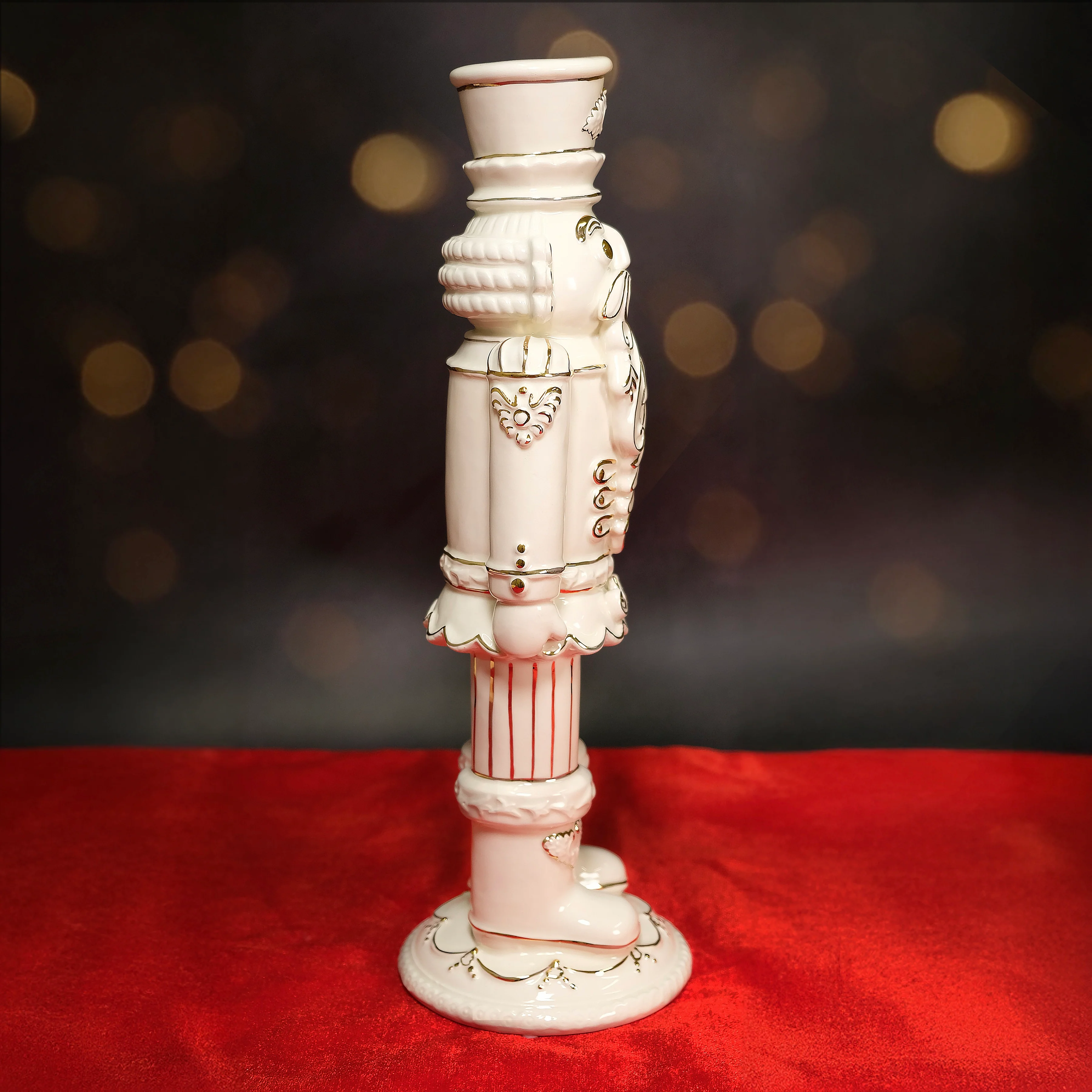 Trophy White Gold Nutcracker Figurine - Image 5