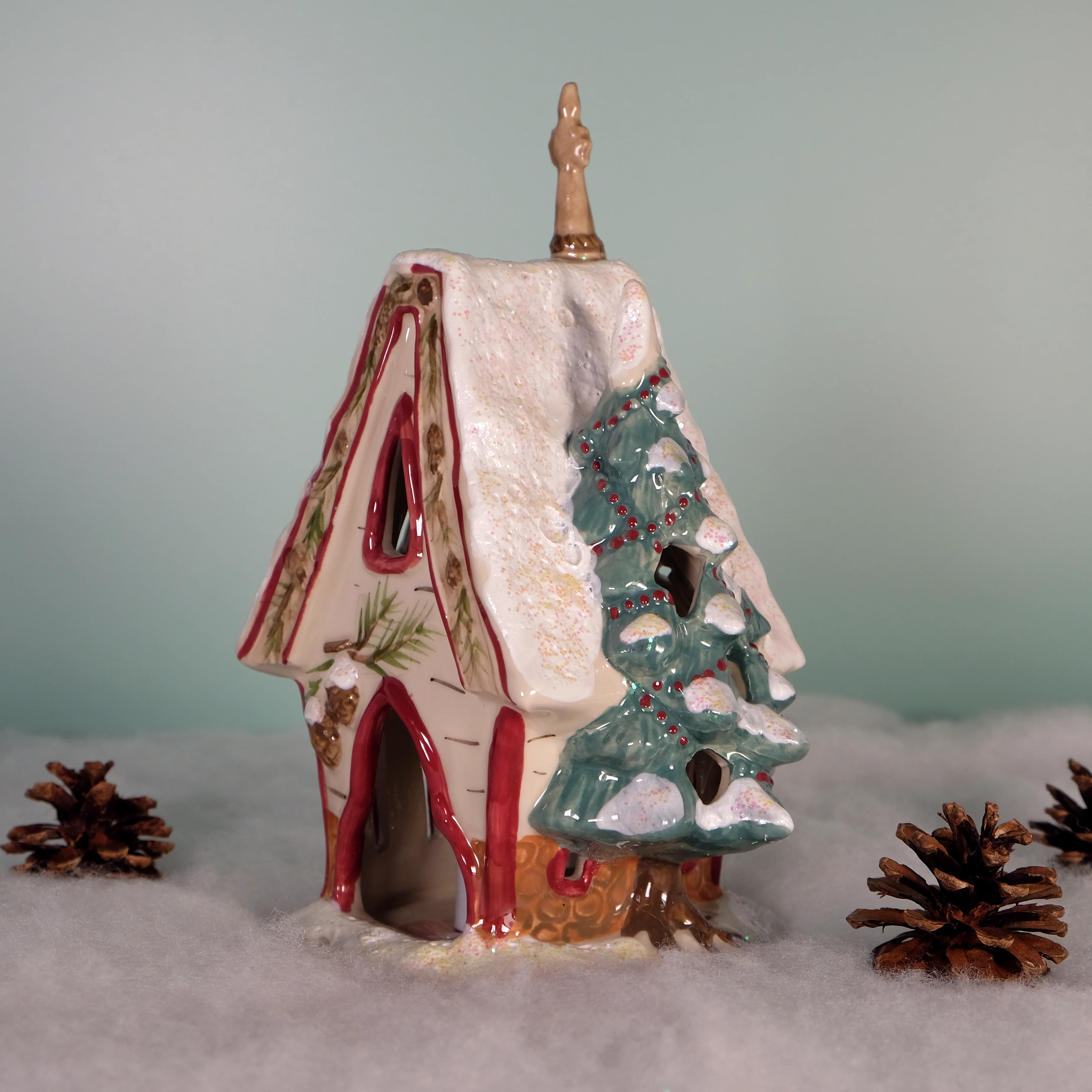 Winter Wonderland Church Candle House - Image 3